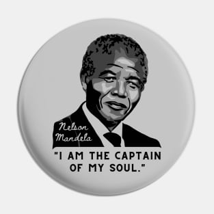 Nelson Mandela Portrait And Quote Pin