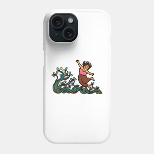 Happy cheerful woman. Mental health, wellness and relaxation in nature. Phone Case