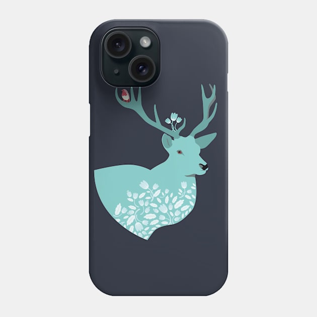 Blue Deer Phone Case by Ornaart