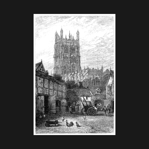Engraving of St. Giles Church in Wrexham, Wales by NEILBAYLIS