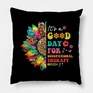 It's A Good Day For Occupational Therapy Leopard Daisy Pillow