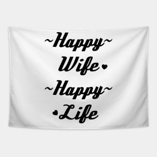 Happy Wife Happy Life, Wife, Funny Wedding Gift, Bachelorette, Women's, Wife Life Tapestry