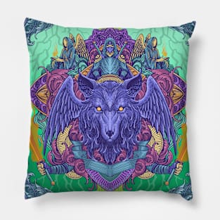 Tamer Wolf Psychedelic Artwork Pillow