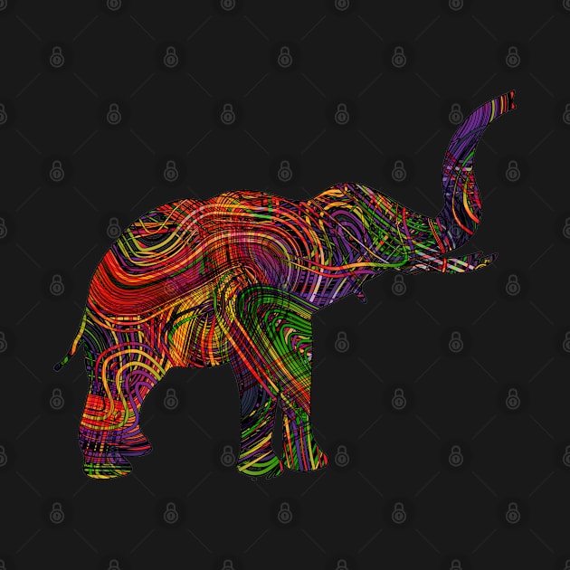 Elephant Lovers Vibrant Artists String Illustration by grendelfly73