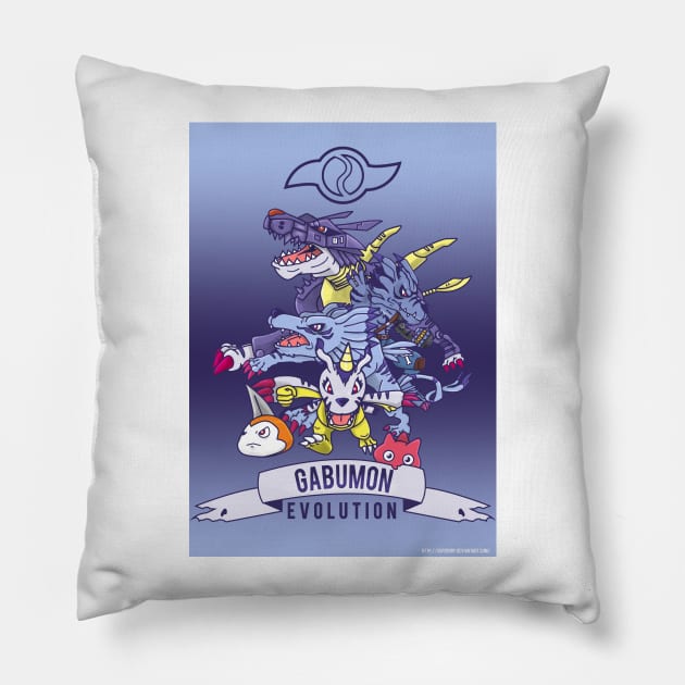 digimon gabumon evolution Pillow by DeeMON