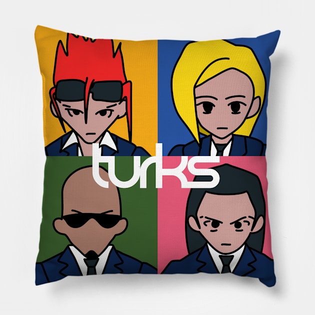 Turks (FF7 Low Poly) Pillow by Cleobule