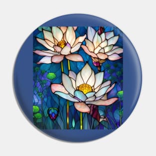 Stained Glass Lotus Flowers Pin