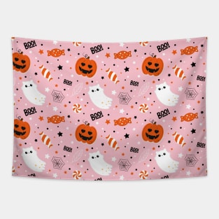 Halloween cute orange pattern Tapestry