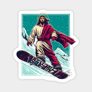 Jesus christ snowboarder Magnet