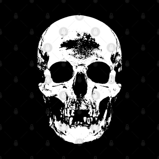 White And Black Gothic Skull by Mindseye222