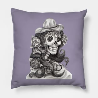 Female skeleton fashion model. Pillow