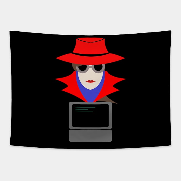 Lady Red (Cauc W/Computer): A Cybersecurity Design Tapestry by McNerdic