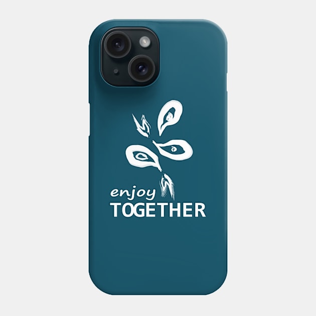 enjoy together, gold fish, goldfish Phone Case by Hosen Art