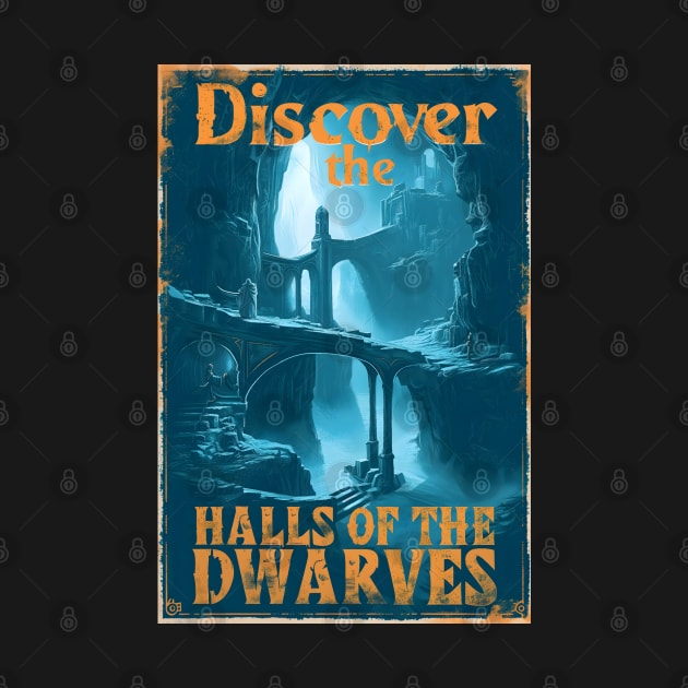 Discover the Halls of the Dwarves - Vintage Travel Poster - Fantasy by Fenay-Designs