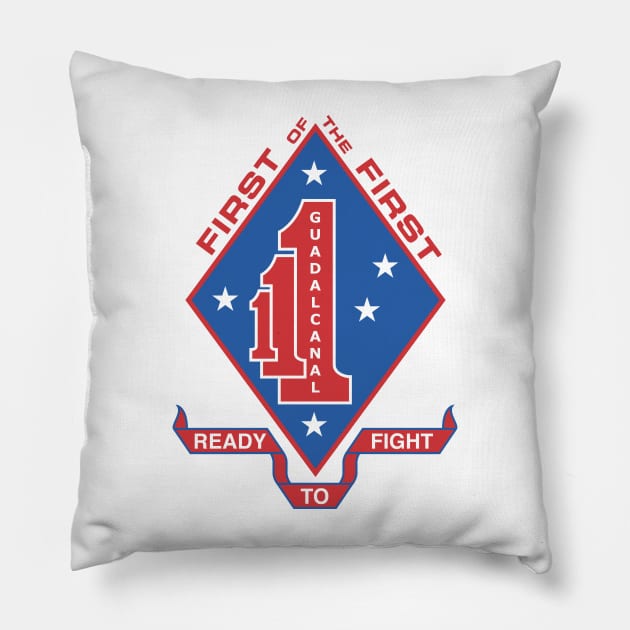 USMC 1st Battalion  1st Division Pillow by LostHose