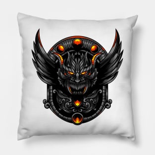 creepy flying dragon illustration Pillow