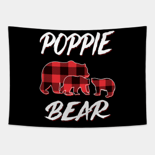 Poppie Bear Red Plaid Christmas Pajama Matching Family Gift Tapestry