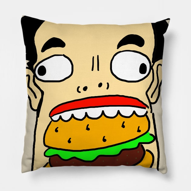 I am hungry Pillow by thearkhive