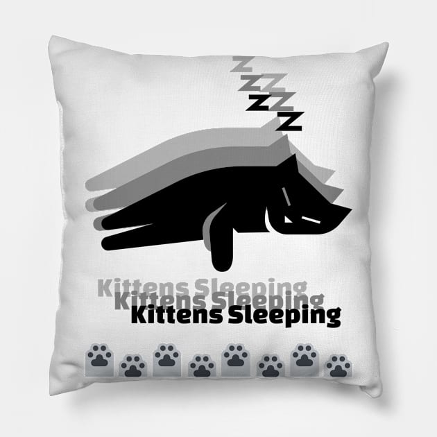 Kittens sleeping cute cats Pillow by NAGANIES