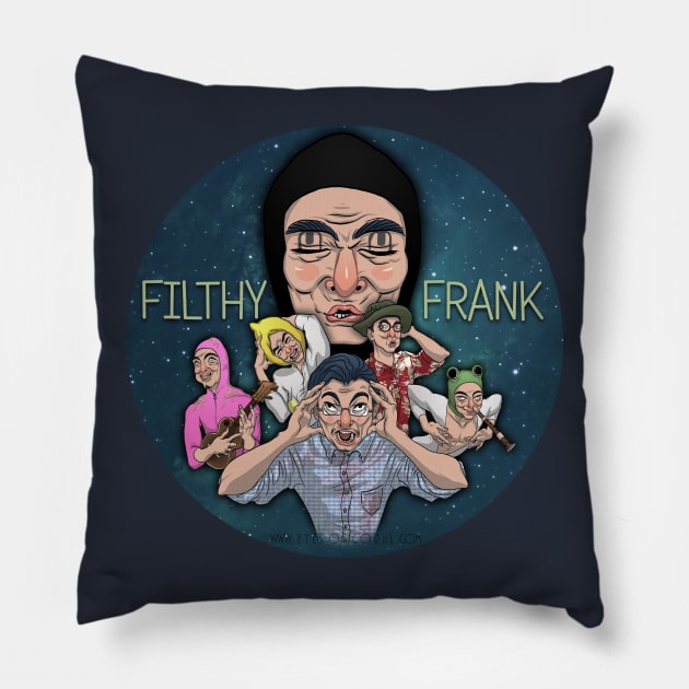 PAPA FRANKU SQUAD Pillow by EYESofCORAL