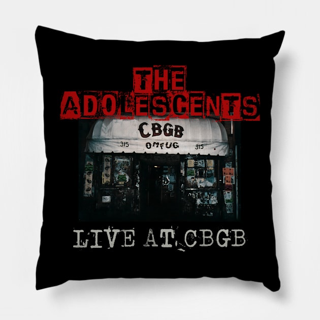 the adolescents live at cbgb Pillow by kusuka ulis