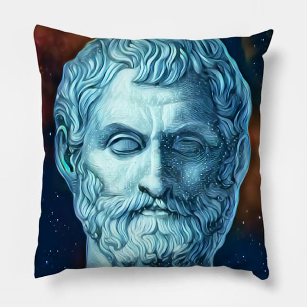 Thales of Miletus Portrait | Thales of Miletus Artwork 5 Pillow by JustLit