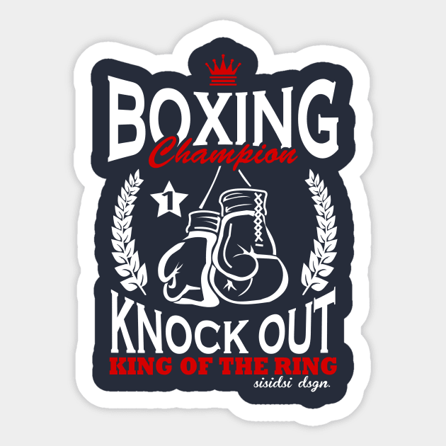 Boxing Gloves And Text Knock Out. Boxing Emblem Label Badge T