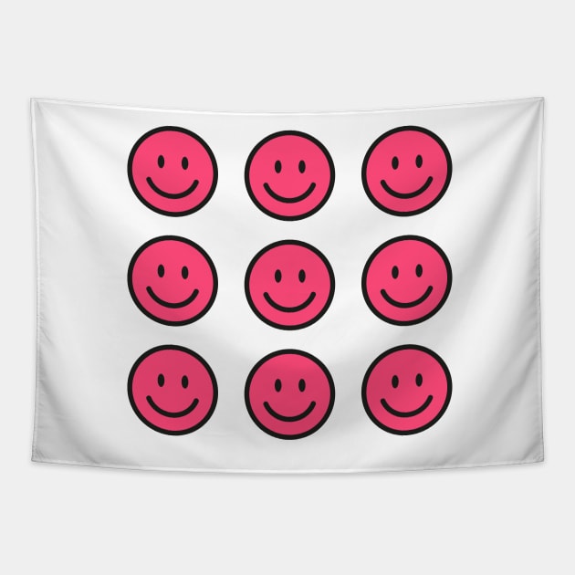 Pink emoji sticker pack Tapestry by EmeraldWasp