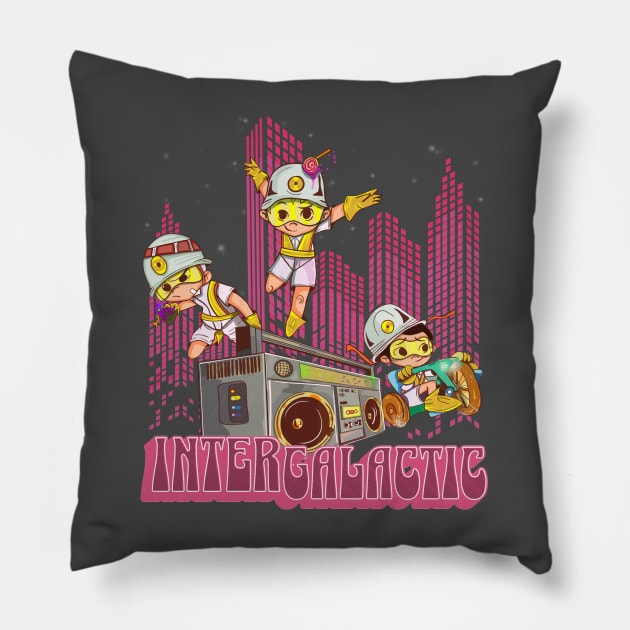 intergalactic kids pee Pillow by Primitive Podcast