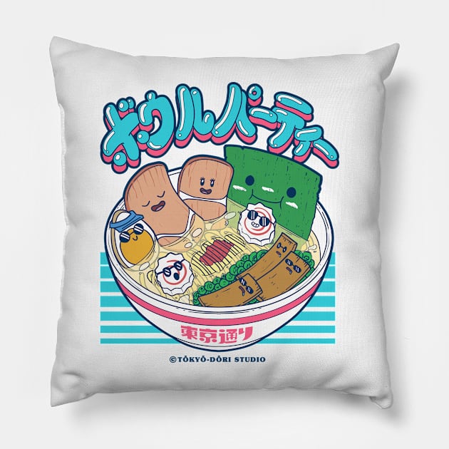 Ramen Bowl Party Pillow by MoustacheRoboto