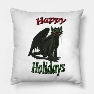 Toothless - Happy Holidays Pillow