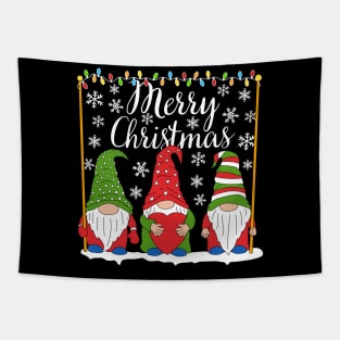 Gnomes Merry Christmas Tapestry