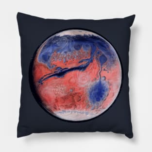 Ancient / Terraformed Mars with ocean and seas Pillow