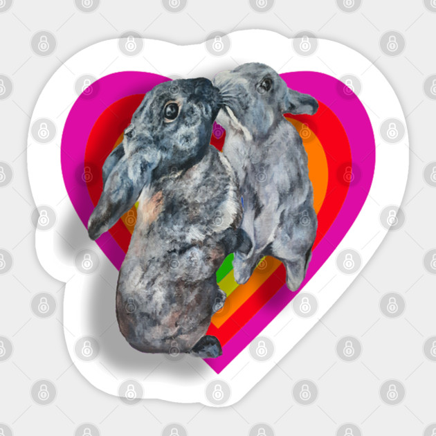 Adorable, true love bunnies! - Bunnies - Sticker