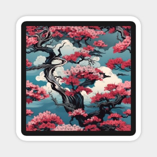 Sakura bonsai tree pattern Magnet