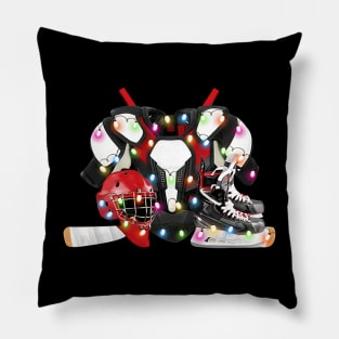 Christmas ice hockey outfit Happy Hockeydays Sport Pillow