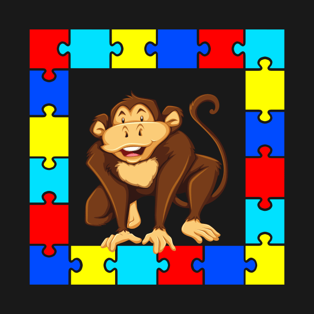 Autism Day monkey by teespra