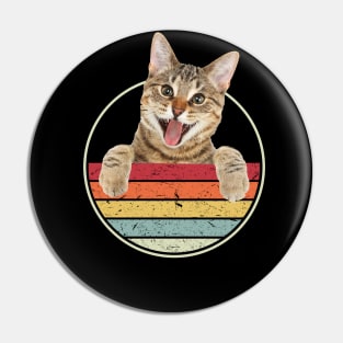 Funny Cat Retro Cat Owner Cat Mom Cat Dad Pin