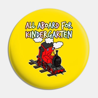 All Aboard For Kindergarten Steam Train (Red) Pin