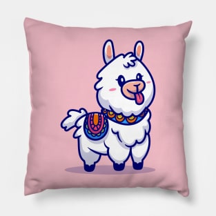 Cute Alpaca Llama Cartoon Pillow