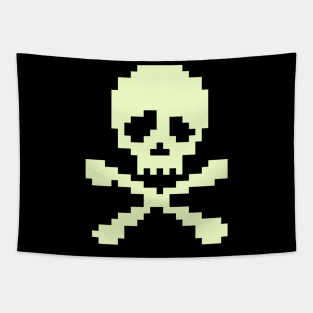 Yellow skull and crossbones punk Tapestry