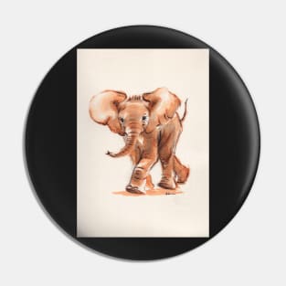 Lillie - Watercolor painting of a baby elephant Pin