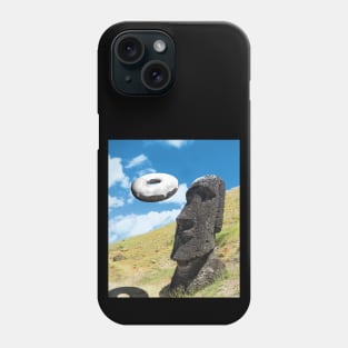 Easter island head with stone donut. Phone Case