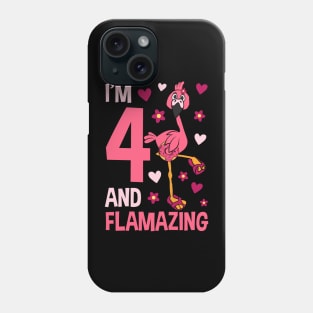 I'm 4 and Flamazing Flamingo Phone Case