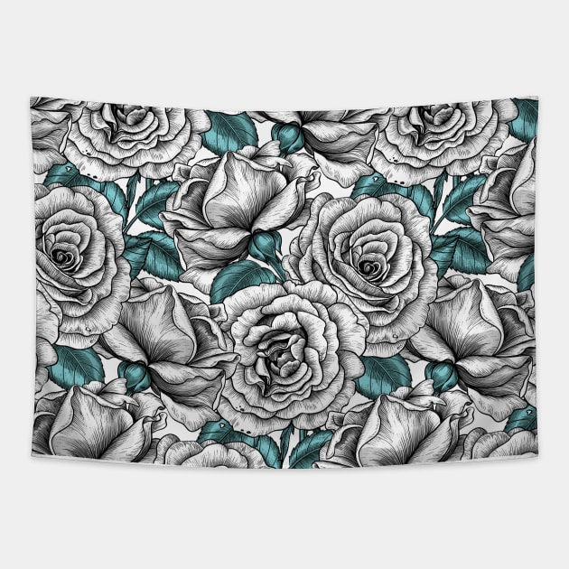 Roses for you, white Tapestry by katerinamk