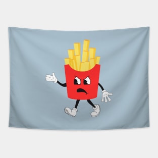 Retro French Fries Angry Face Tapestry