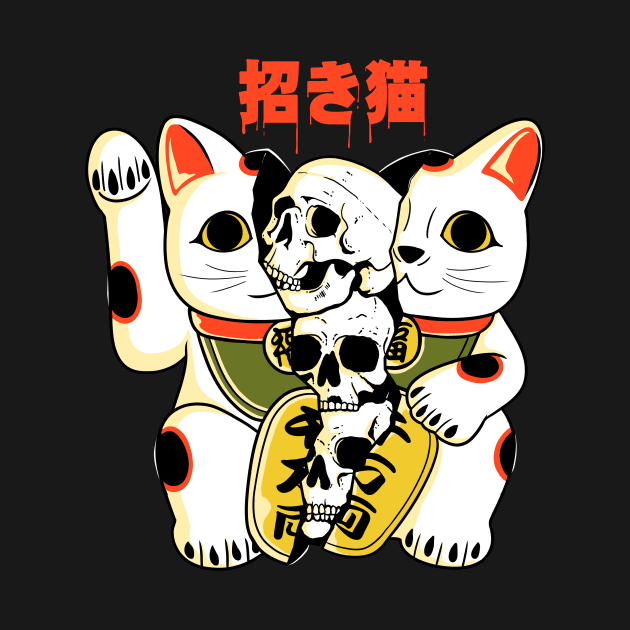 Skull Maneki Neko by Eoli Studio