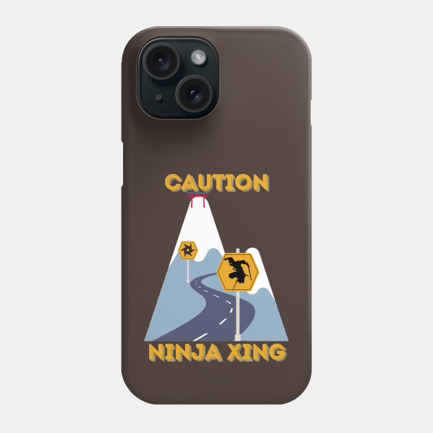 Caution: Ninja Crossing - Funny Ninja Phone Case by SEIKA by FP