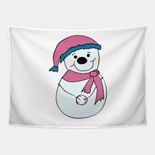 Happy snowman Tapestry