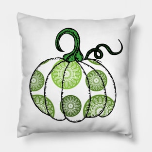 Cute Halloween Green Mandala Pumpkin Pillow